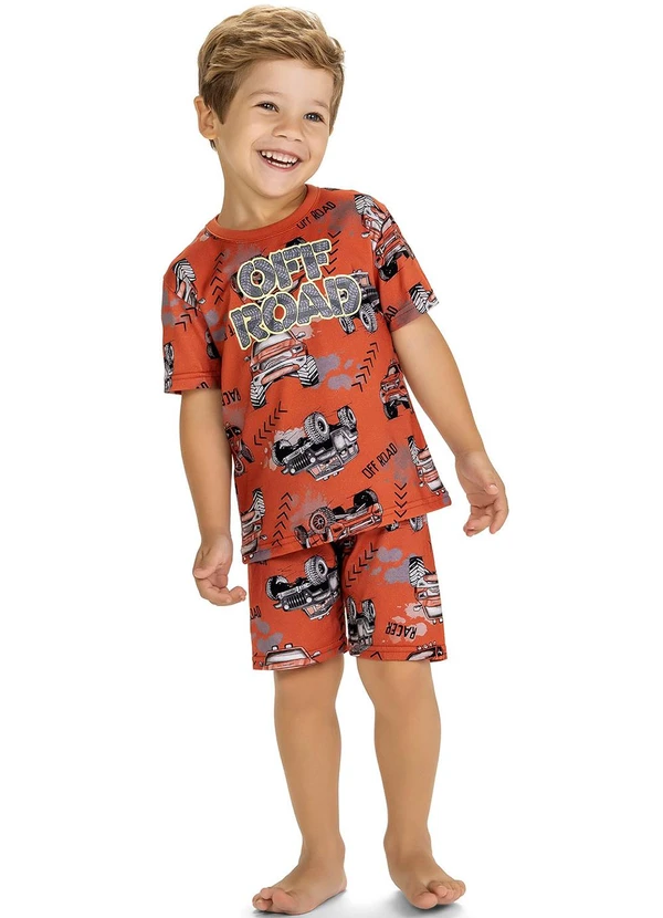 Kyly - Pijama Infantil Menino Carros Laranja