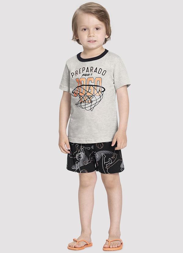 Alakazoo - Pijama Infantil Menino com Estampa Brilha no Escururo Cinza