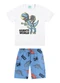 Kyly - Pijama Infantil Menino Dinossauro Cinza - variação: Branco