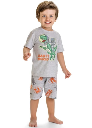 Kyly - Pijama Infantil Menino Dinossauro Cinza - KYLY