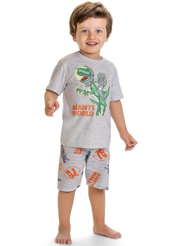Kyly - Pijama Infantil Menino Dinossauro Cinza