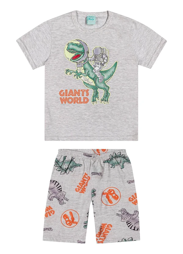 Kyly - Pijama Infantil Menino Dinossauro Cinza 2