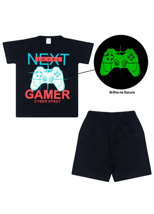 Outlet - Pijama Infantil Meninos Preto - OUTLET