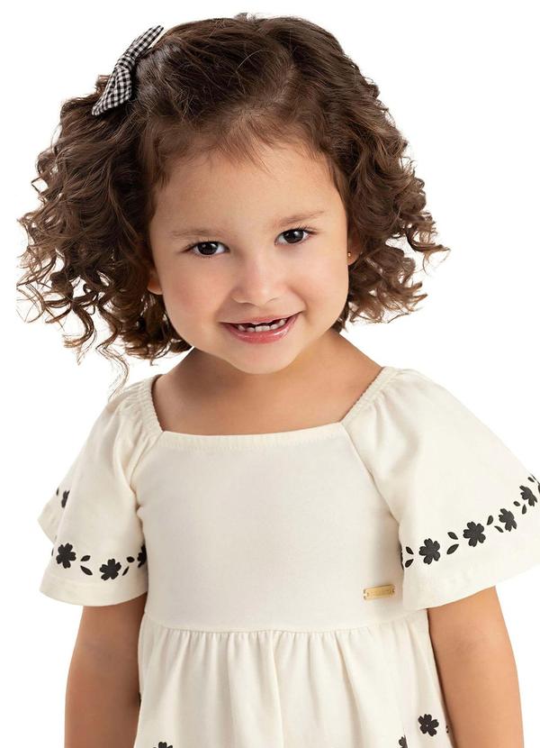 Colorittá - Vestido Infantil Menina Amplo Floral Bege 2