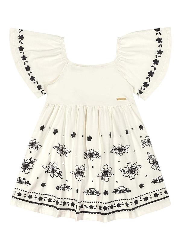 Colorittá - Vestido Infantil Menina Amplo Floral Bege 3