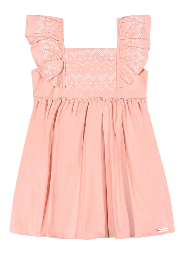 Colorittá - Vestido Infantil Menina com Babados Rosa