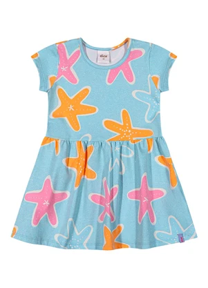 Elian - Vestido Infantil Menina Estrela-Do-Mar Azul - ELIAN