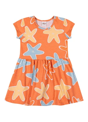 Elian - Vestido Infantil Menina Estrela-Do-Mar Laranja - ELIAN