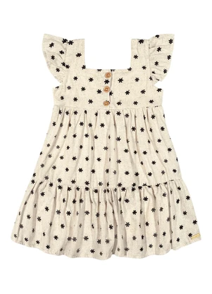 Colorittá - Vestido Infantil Menina Linho Bordado Bege - COLORITTÁ