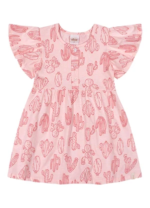 Elian - Vestido Menina Mangas Curtas Cactos Rosa - ELIAN