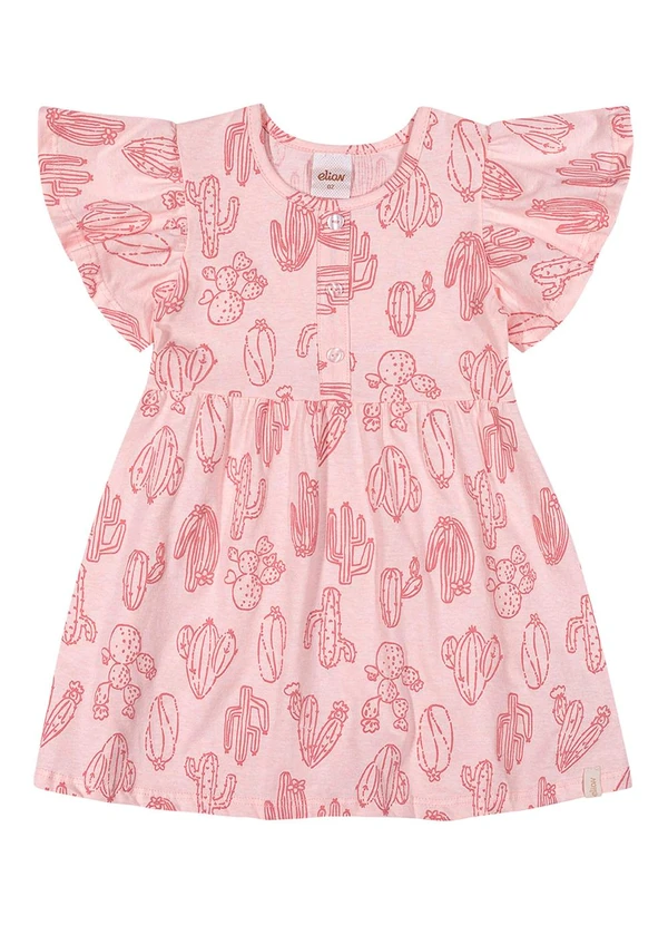 Elian - Vestido Menina Mangas Curtas Cactos Rosa 2