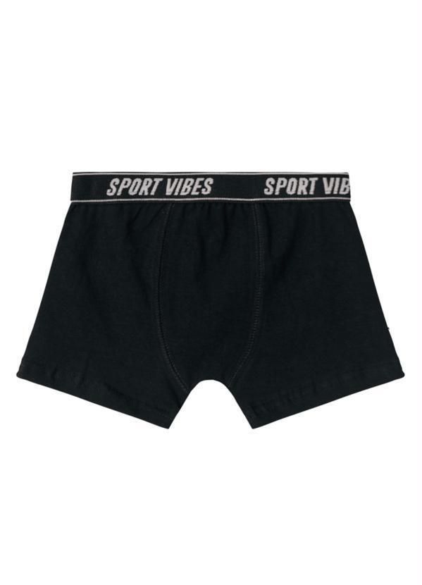 Brandili - Cueca Boxer Infantil Menino em Cotton Preto