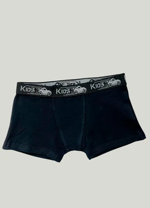 Outlet - Kit 3 Cuecas Boxer Infantil Masculina  Preto - OUTLET