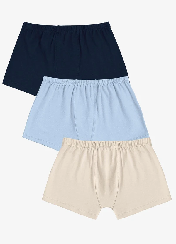 Trick Nick - Kit 3 Cuecas Infantis Boxer em Cotton Unica