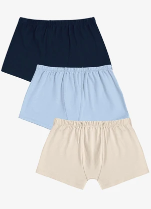 Trick Nick - Kit 3 Cuecas Infantis Boxer em Cotton Unica - TRICK NICK