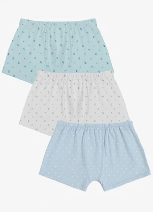 Trick Nick - Kit 3 Cuecas Infantis Boxer em Cotton Unica - TRICK NICK