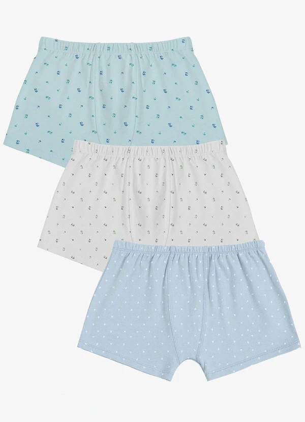 Trick Nick - Kit 3 Cuecas Infantis Boxer em Cotton Unica