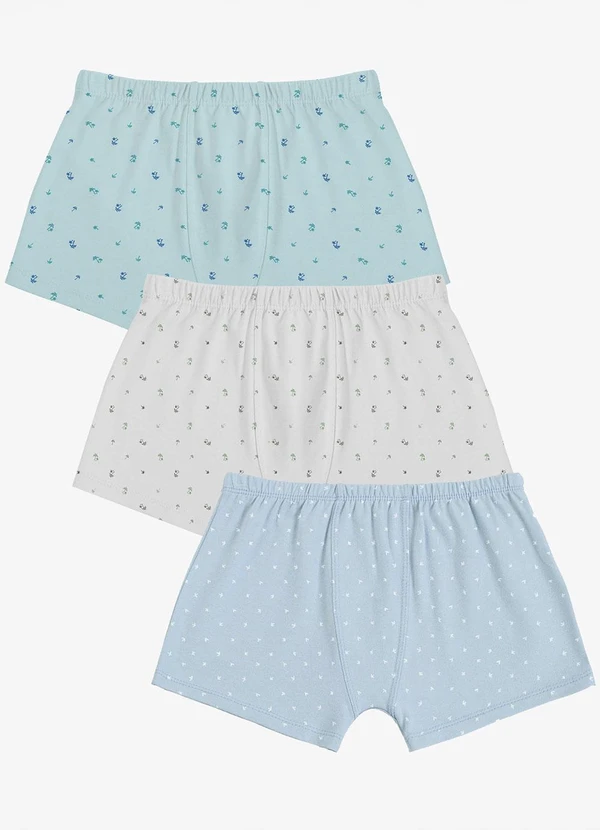 Trick Nick - Kit 3 Cuecas Infantis Boxer em Cotton Unica
