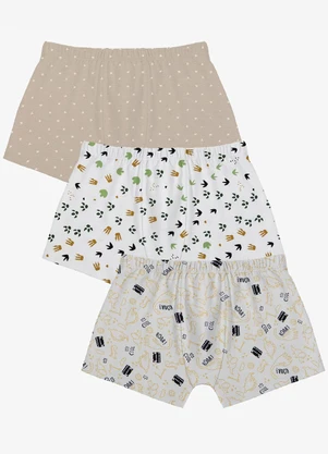 Trick Nick - Kit 3 Cuecas Infantis Boxer em Cotton Unica - TRICK NICK