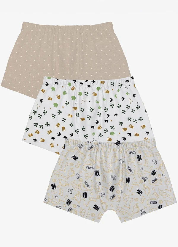 Trick Nick - Kit 3 Cuecas Infantis Boxer em Cotton Unica
