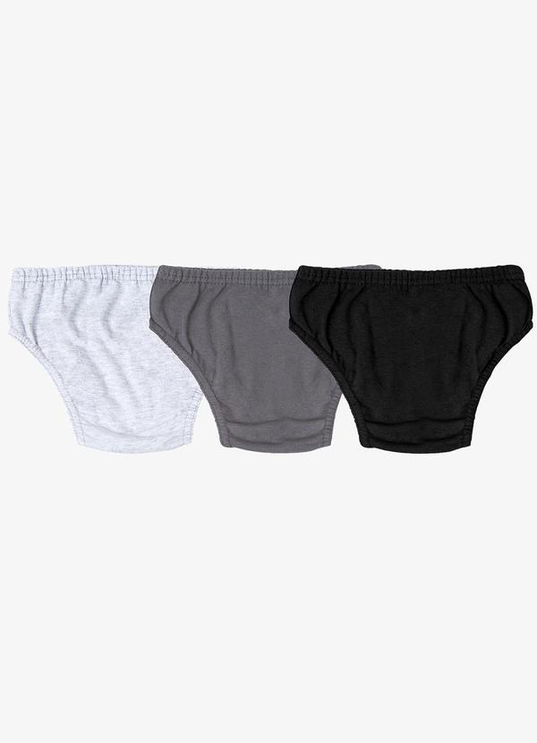 Select - Kit 3 Cuecas Slip Infantil em Algodão Preto 2