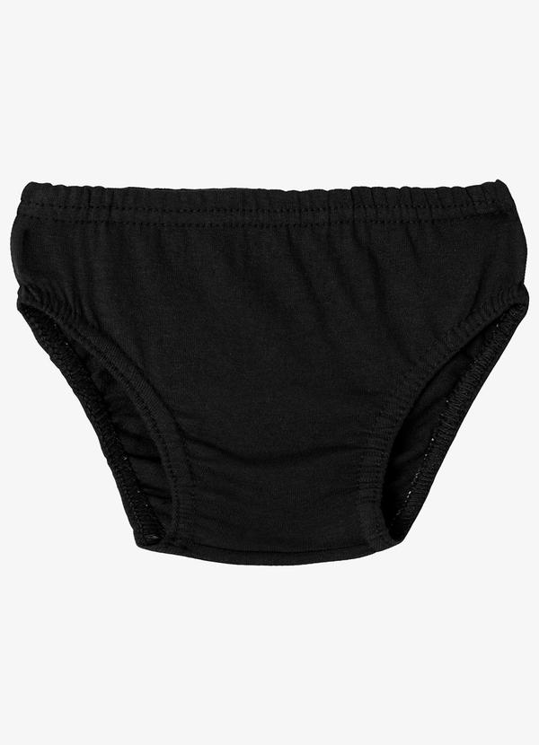 Select - Kit 3 Cuecas Slip Infantil em Algodão Preto 5
