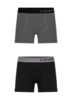 Alakazoo - Kit com 2 Cuecas Infantis sem Costura Preto - ALAKAZOO