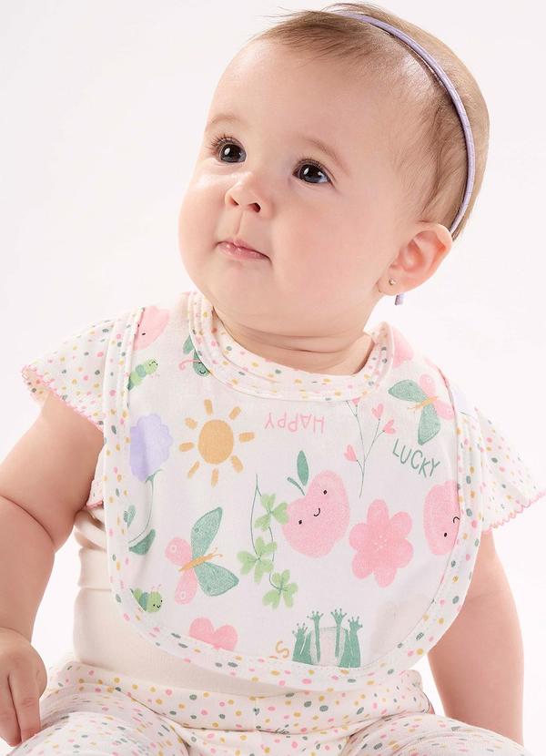 Up Baby - Babador Unissex Bebê em Suedine Branco