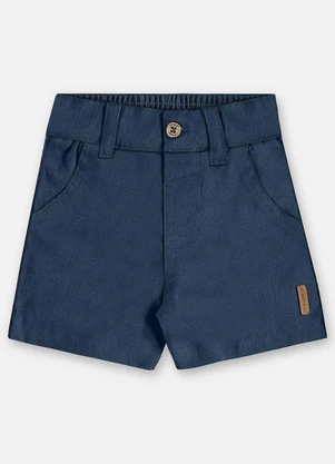 Up Baby - Bermuda Linho Bebê Menino Azul - UP BABY