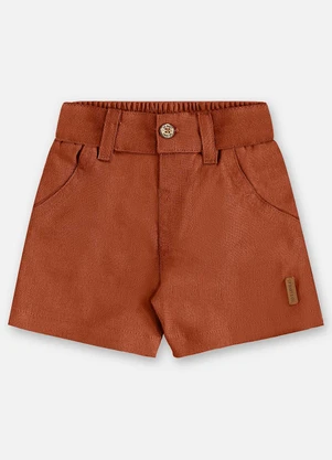 Up Baby - Bermuda Linho Bebê Menino Marrom - UP BABY