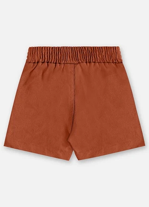 Up Baby - Bermuda Linho Bebê Menino Marrom - UP BABY