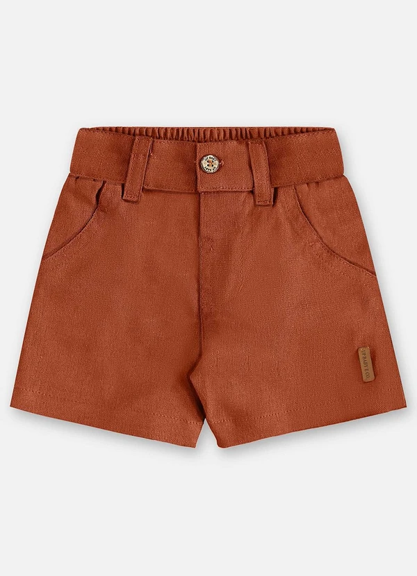 Up Baby - Bermuda Linho Bebê Menino Marrom