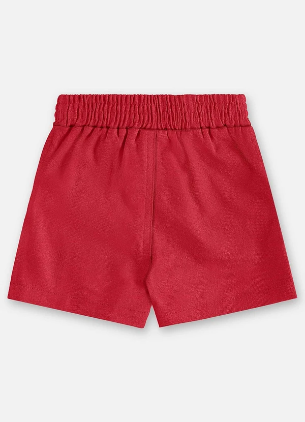 Up Baby - Bermuda Linho Bebê Menino Vermelho 2