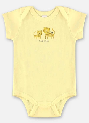 Up Baby - Body Bebê Menino Suedine Amarelo - UP BABY