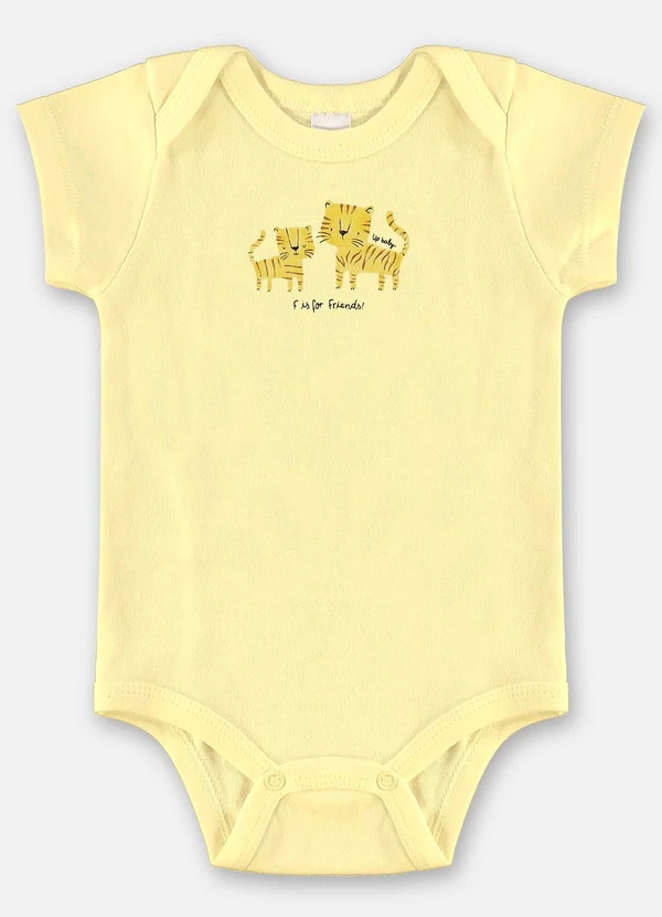 Up Baby - Body Bebê Menino Suedine Amarelo 1