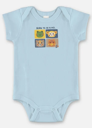 Up Baby - Body Bebê Menino Suedine Azul - UP BABY
