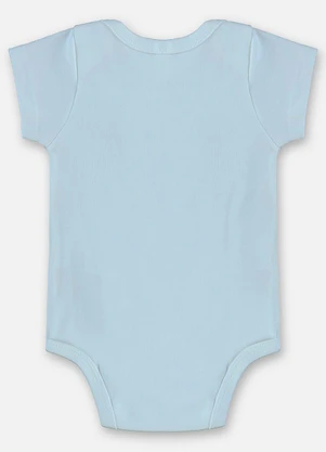 Up Baby - Body Bebê Menino Suedine Azul - UP BABY
