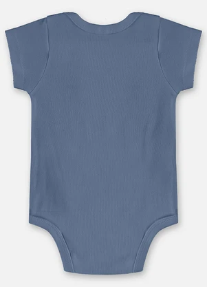 Up Baby - Body Bebê Menino Suedine Azul - UP BABY