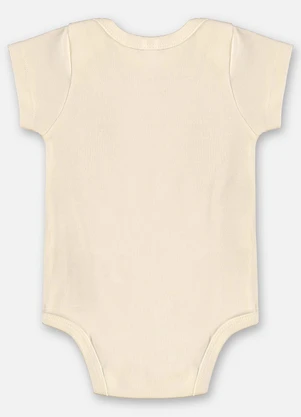 Up Baby - Body Bebê Menino Suedine Bege - UP BABY