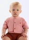 Up Baby - Body Camisa Algodão e Linho Bebê Bege - variação: Laranja