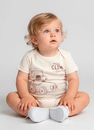 Rovitex - Body Infantil Manga Curta Bege - ROVITEX