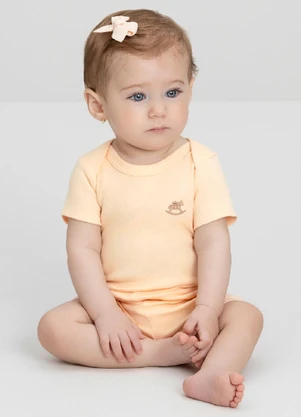 Up Baby - Body Manga Curta Unissex Laranja - UP BABY