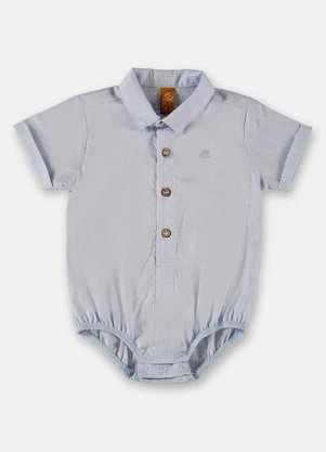 Up Baby - Body para Bebê Menino em Tecido Luhi Azul - UP BABY