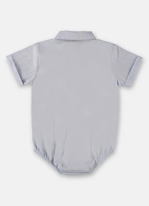 Up Baby - Body para Bebê Menino em Tecido Luhi Azul - UP BABY