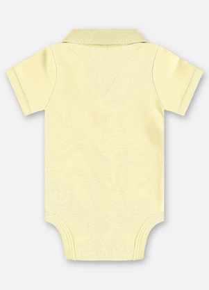 Up Baby - Body Polo Suedine Bebê Menino Amarelo - UP BABY