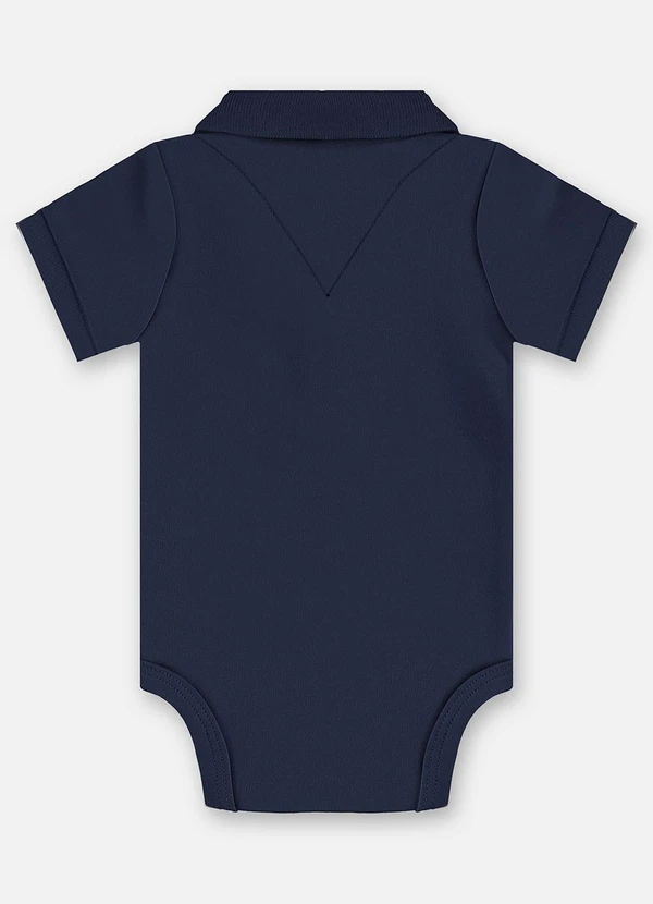 Up Baby - Body Polo Suedine Bebê Menino Azul 2