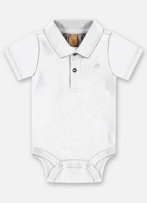 Up Baby - Body Polo Suedine Bebê Menino Branco