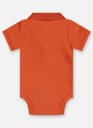 Up Baby - Body Polo Suedine Bebê Menino Laranja - UP BABY