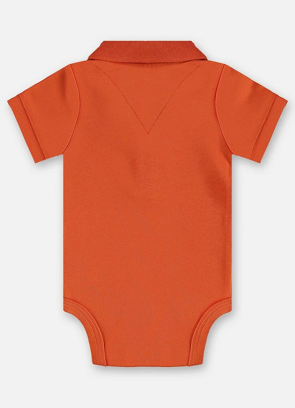 Up Baby - Body Polo Suedine Bebê Menino Laranja 2