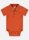 Up Baby - Body Polo Suedine Bebê Menino Marrom - variação: Laranja